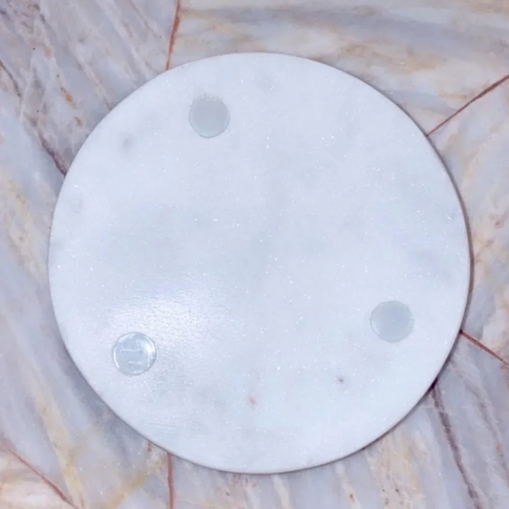 New ARHAUS Snowflake white Marble Coasters (Set of‎ 4)